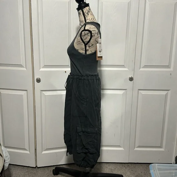 Daily Practice by Anthropologie Be Bold Racerback Twofer Dress in “Washed Black” - Picture 9 of 15